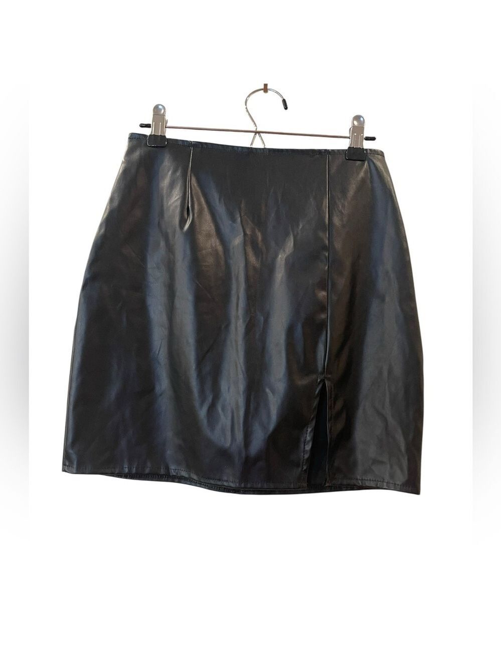 Windsor Women's Mini Skirt Stretch Faux Leather Black Size: Small
